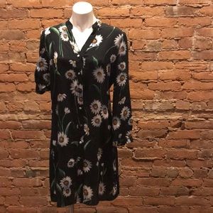 Daisy Silk Print Shirt Dress